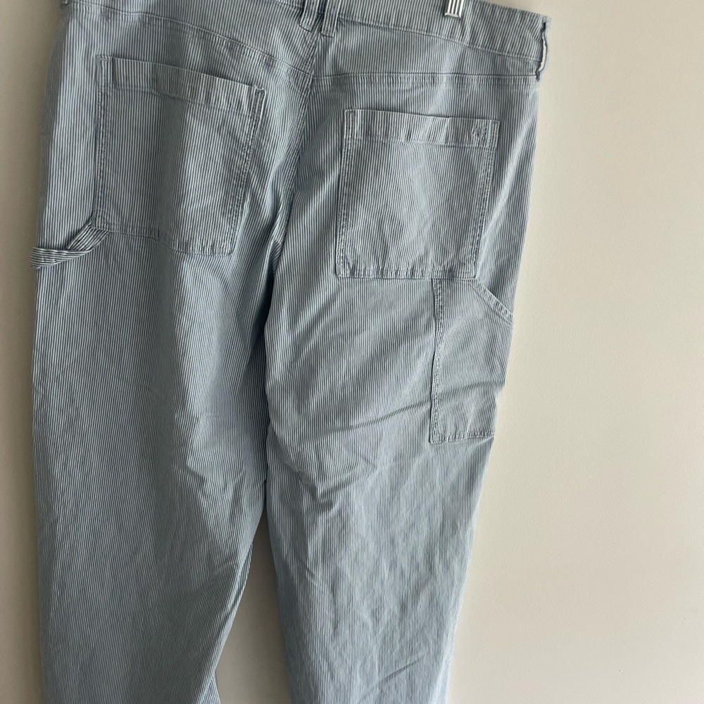 American Eagle Outfitters Super High Rise Baggy Wide Leg Conductor Stripe - Picture 7 of 9